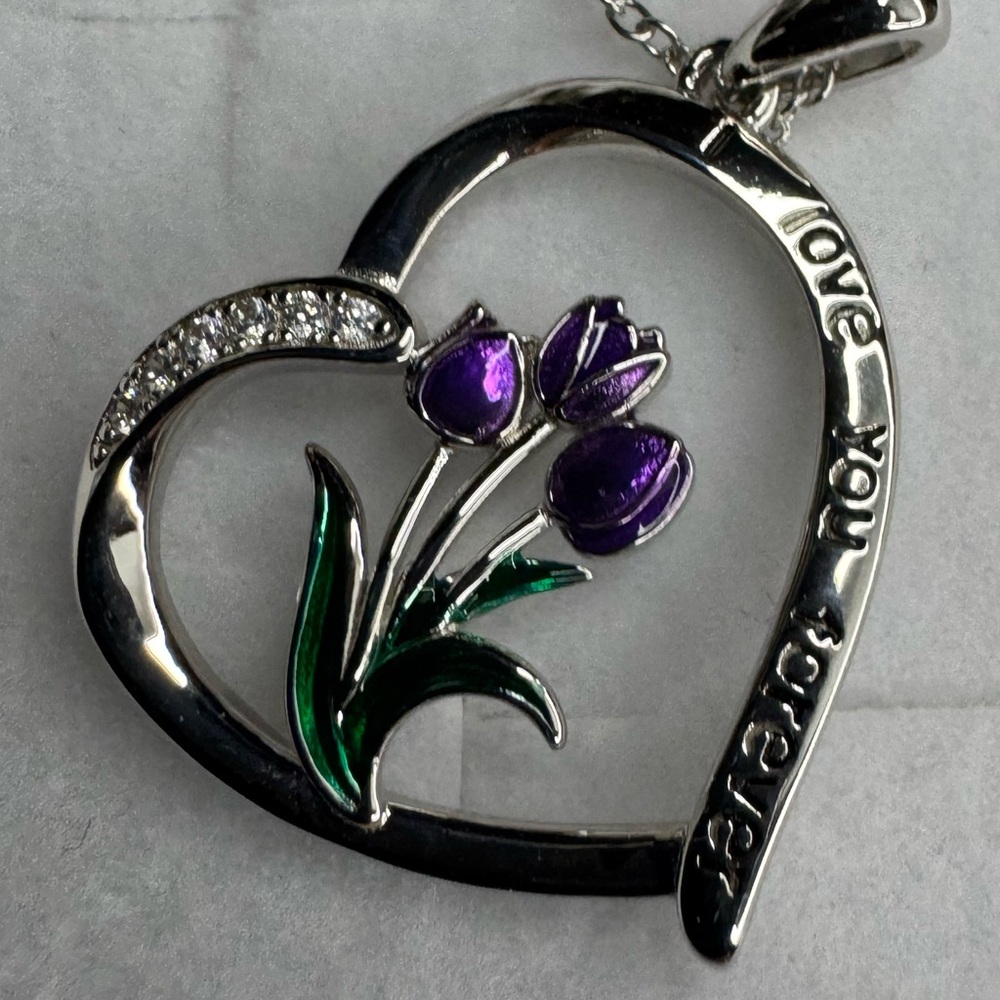 New WINNICACA Tulip Necklace 925Sterling Silver Tree of Life Tulips Flower